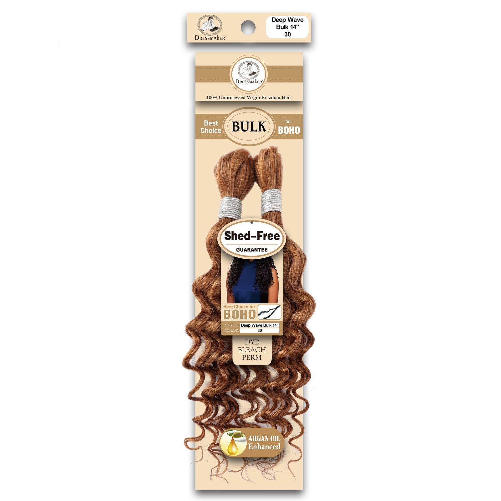 Dressmaker 100% Unprocessed Virgin Brazilian Boho Braids Deep Bulk 14"