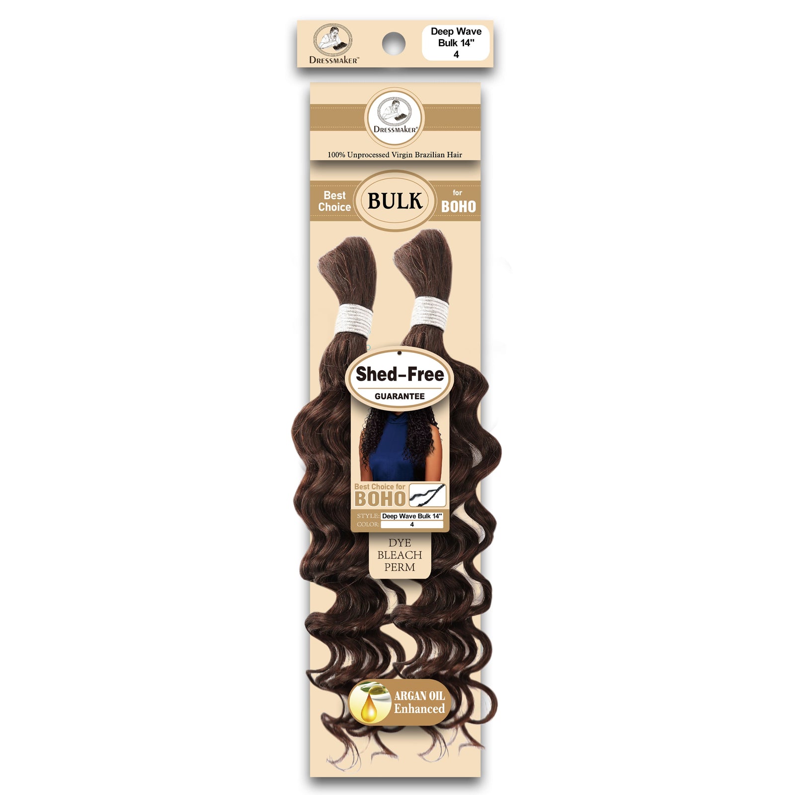 Dressmaker 100% Unprocessed Virgin Brazilian Boho Braids Deep Bulk 14"