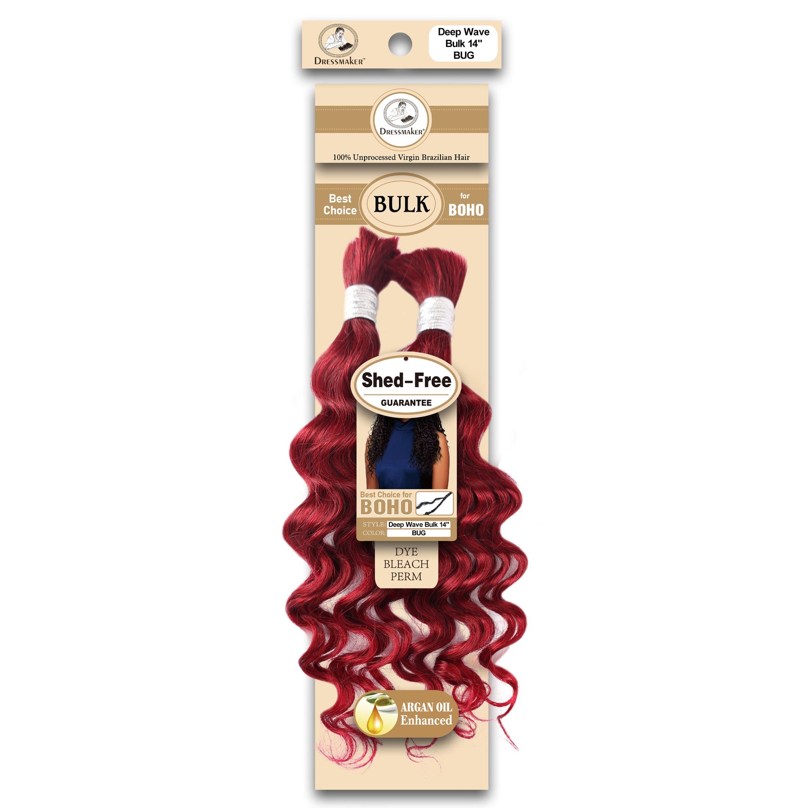 Dressmaker 100% Unprocessed Virgin Brazilian Boho Braids Deep Bulk 14"