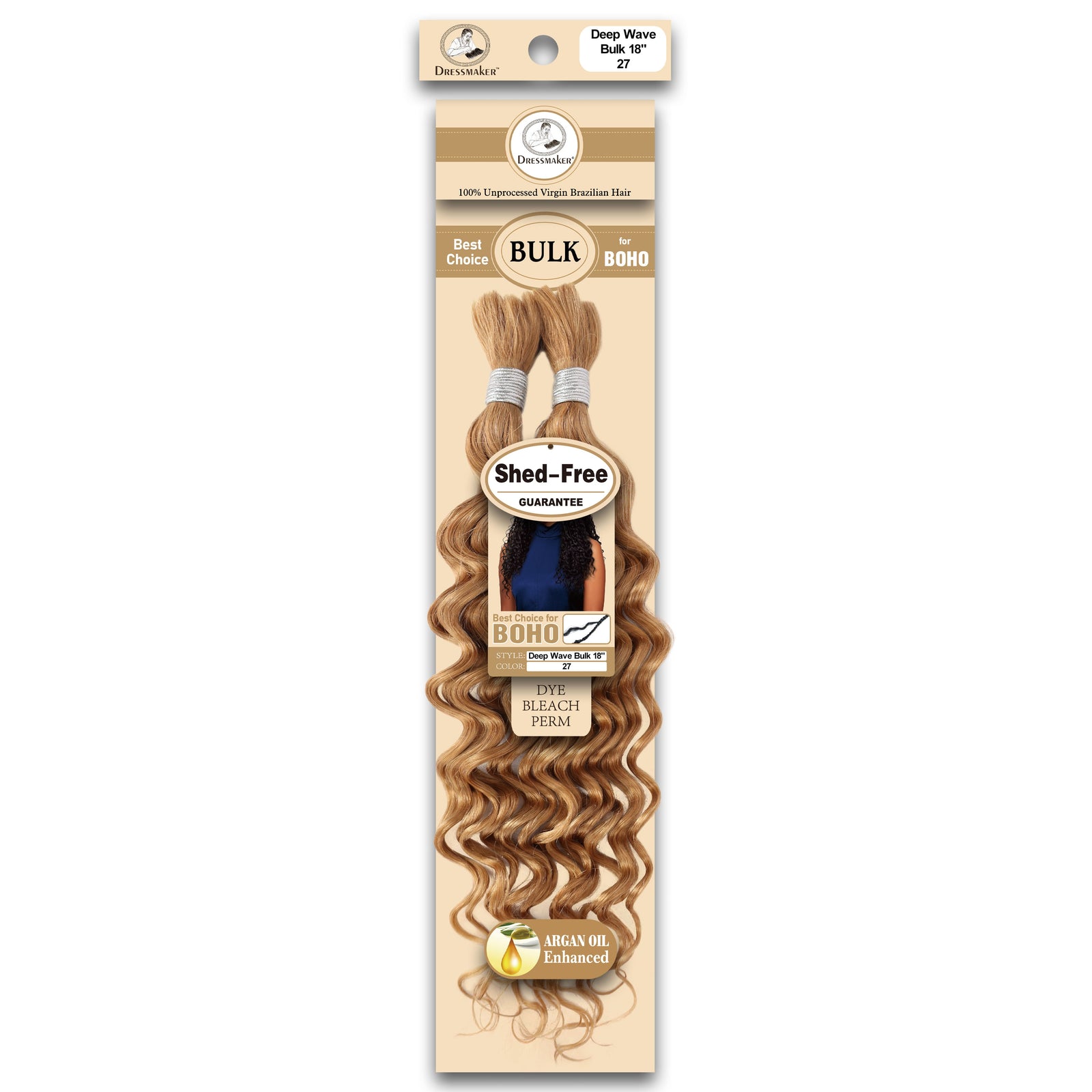 Dressmaker 100% Unprocessed Virgin Brazilian Boho Braids Deep Bulk 18"