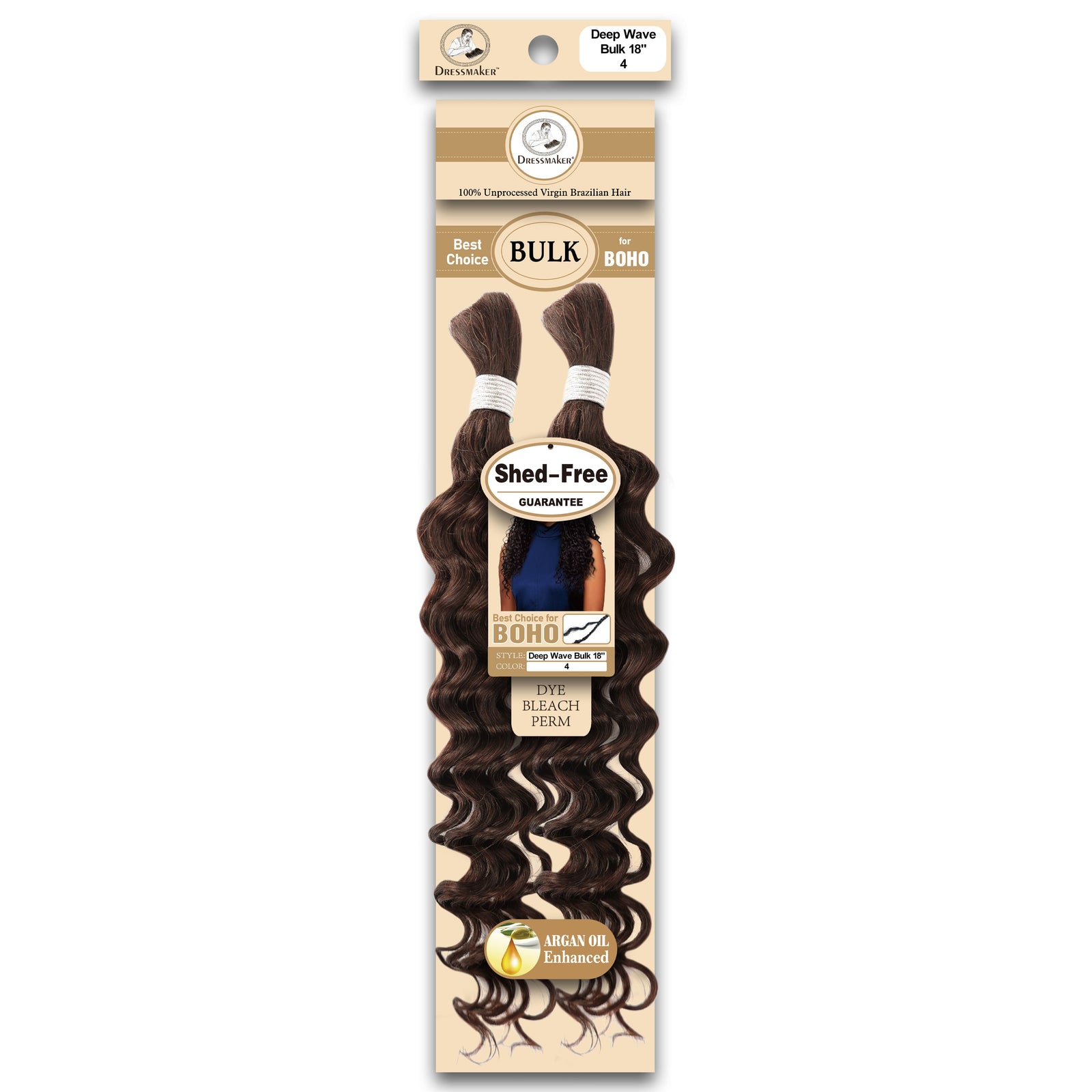Dressmaker 100% Unprocessed Virgin Brazilian Boho Braids Deep Bulk 18"