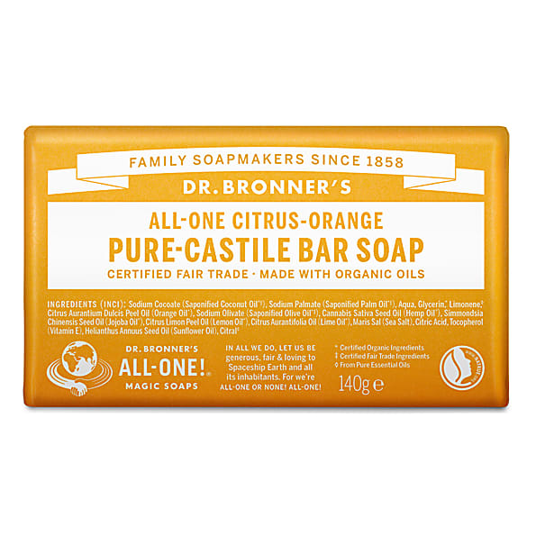 Dr. Bronner Citrus Unscented Pure-Castile Bar Soap 140g