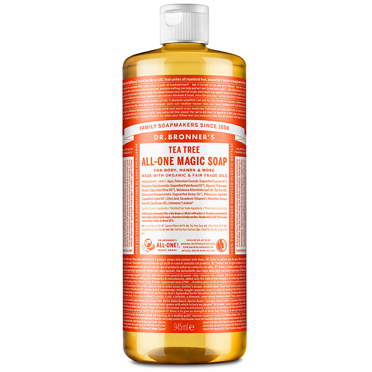 Dr. Bronner’s Tea Tree Pure-Castile Liquid Soap