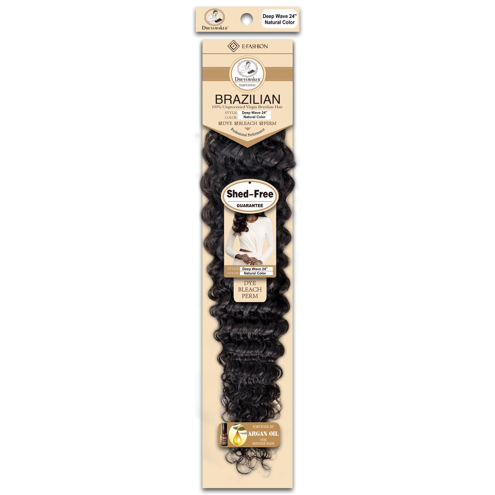 DRESSMAKER 100% UNPROCESSED VIRGIN  BRAZILIAN HAIR  DEEP WAVE  NATURAL COLOR