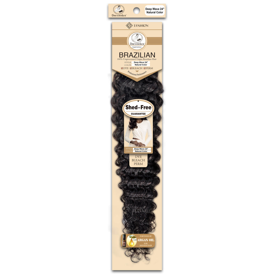 DRESSMAKER 100% UNPROCESSED VIRGIN  BRAZILIAN HAIR  DEEP WAVE  NATURAL COLOR