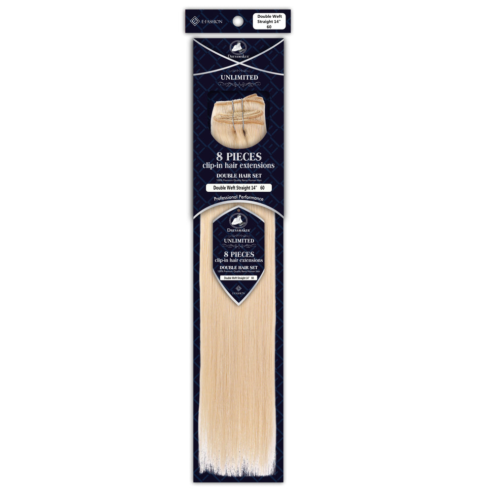 Dressmaker 8-Piece 14" Clip-In Hair Extensions Double Weft Straight