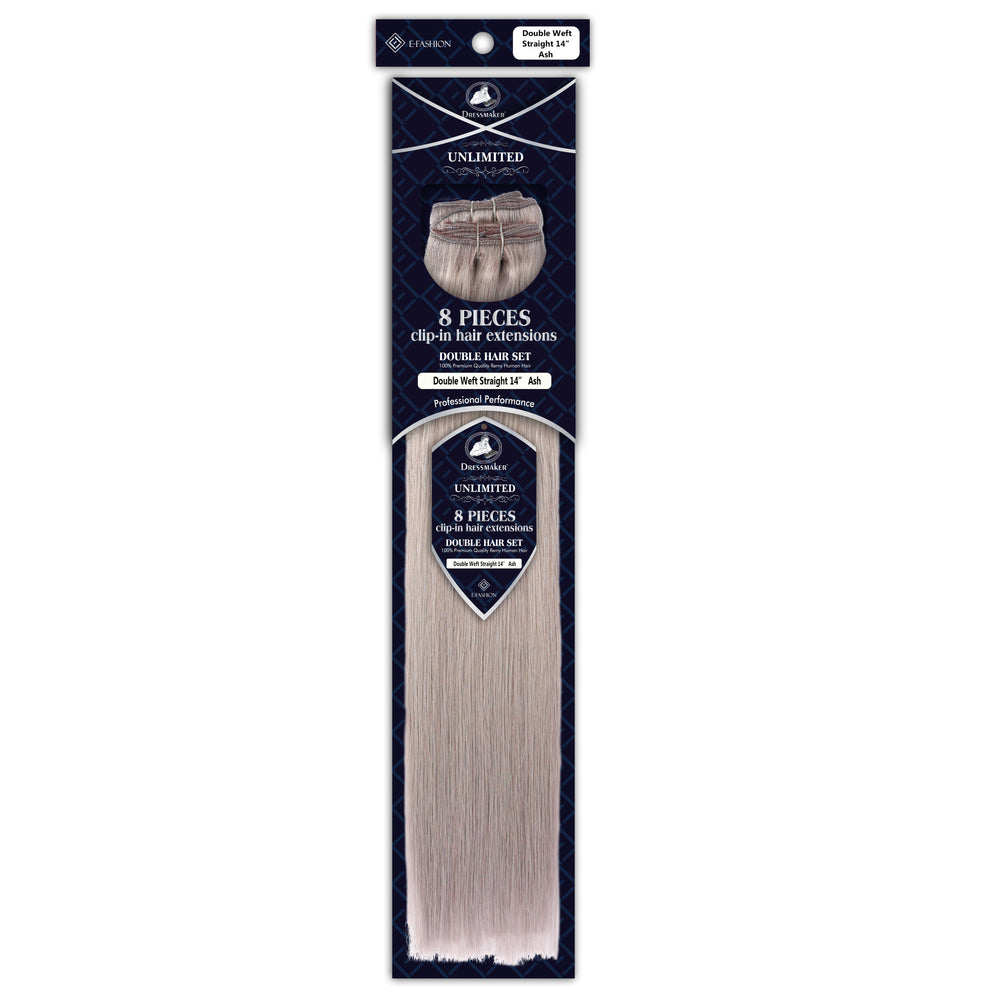Dressmaker 8-Piece 14" Clip-In Hair Extensions Double Weft Straight