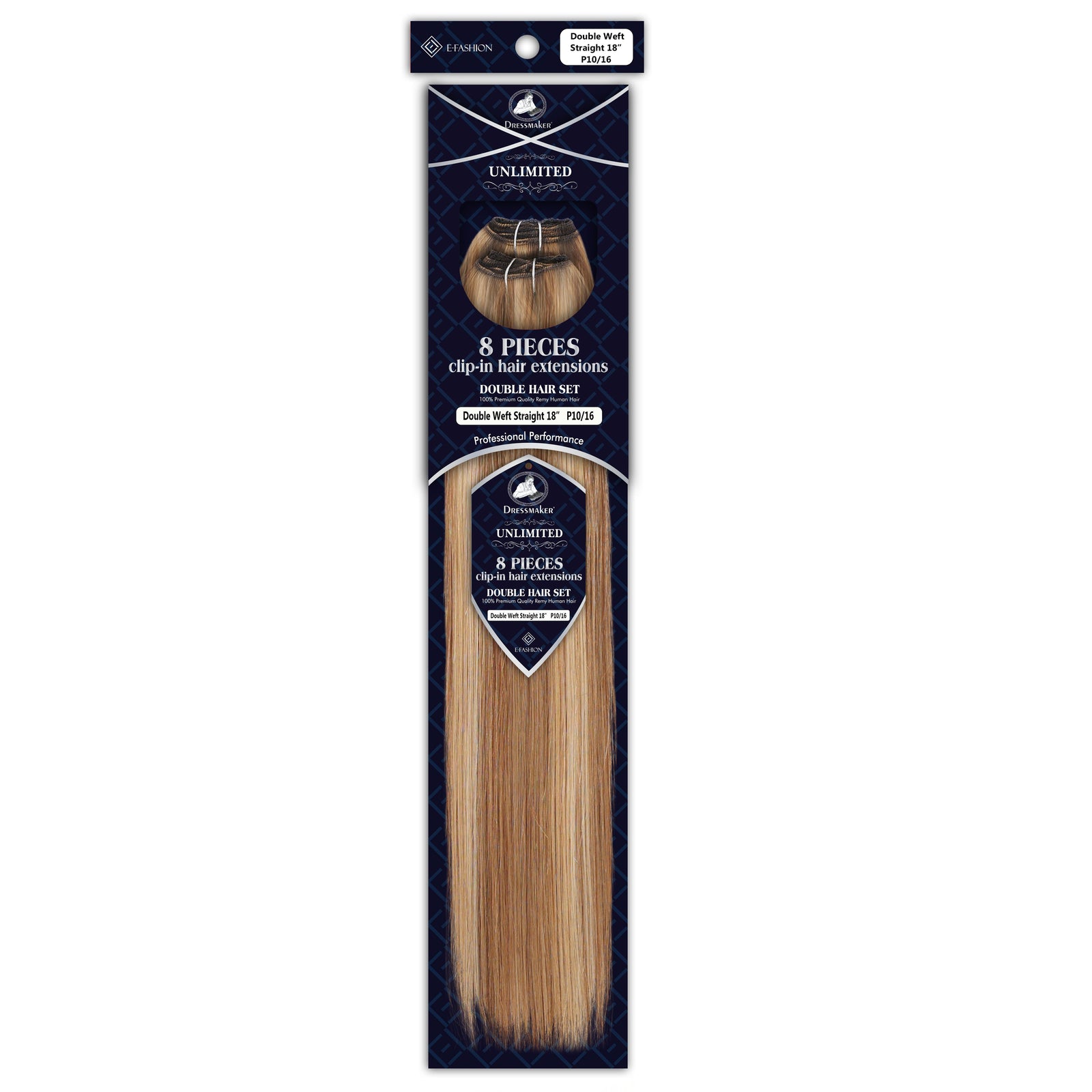 Dressmaker 8-Piece 18" Clip-In Hair Extensions Double Weft Straight