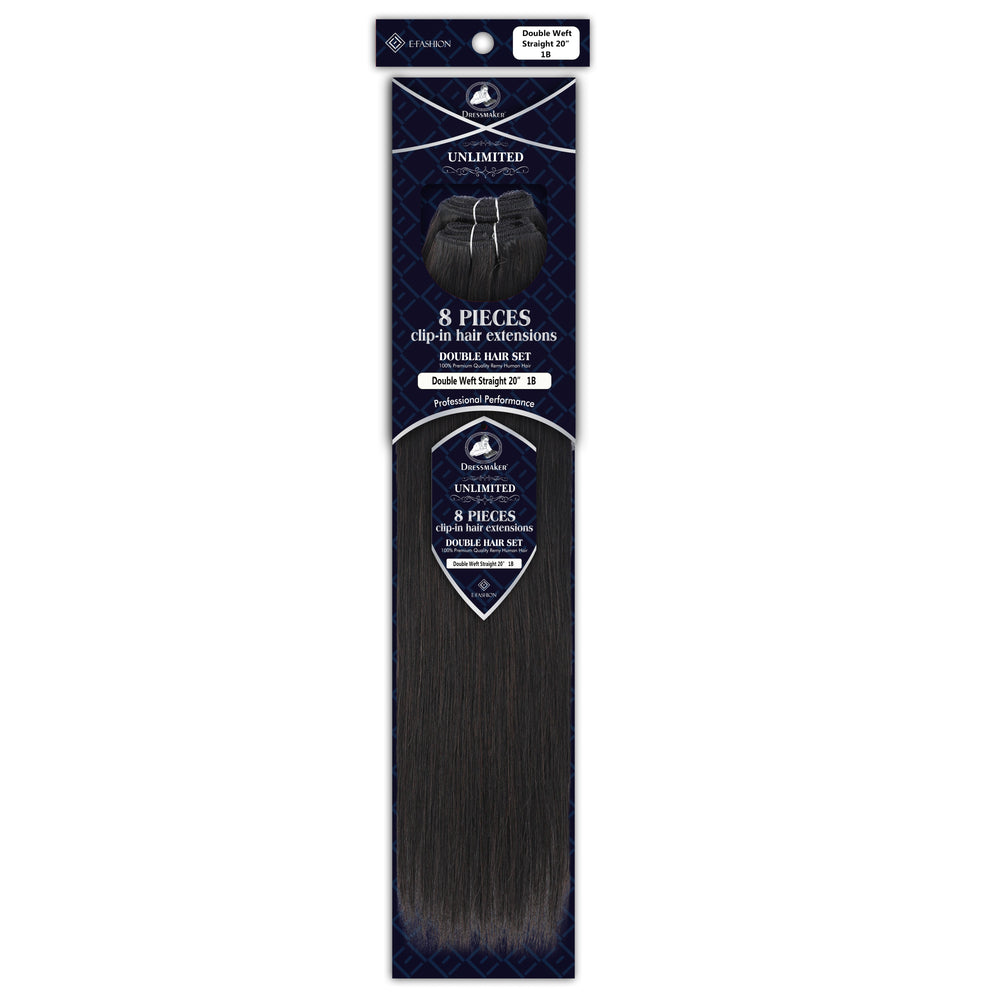 Dressmaker 8-Piece 20" Clip-In Hair Extensions Double Weft Straight