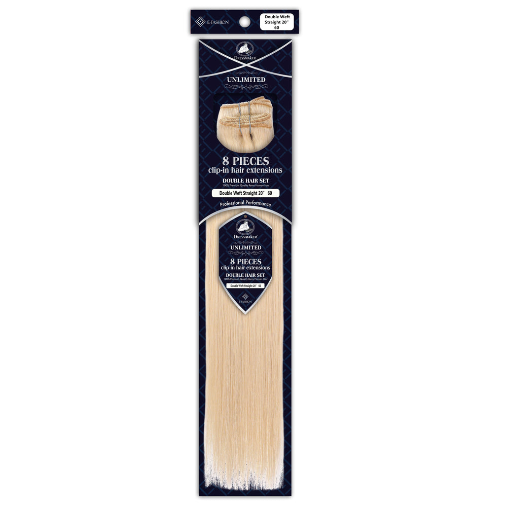 Dressmaker 8-Piece 20" Clip-In Hair Extensions Double Weft Straight