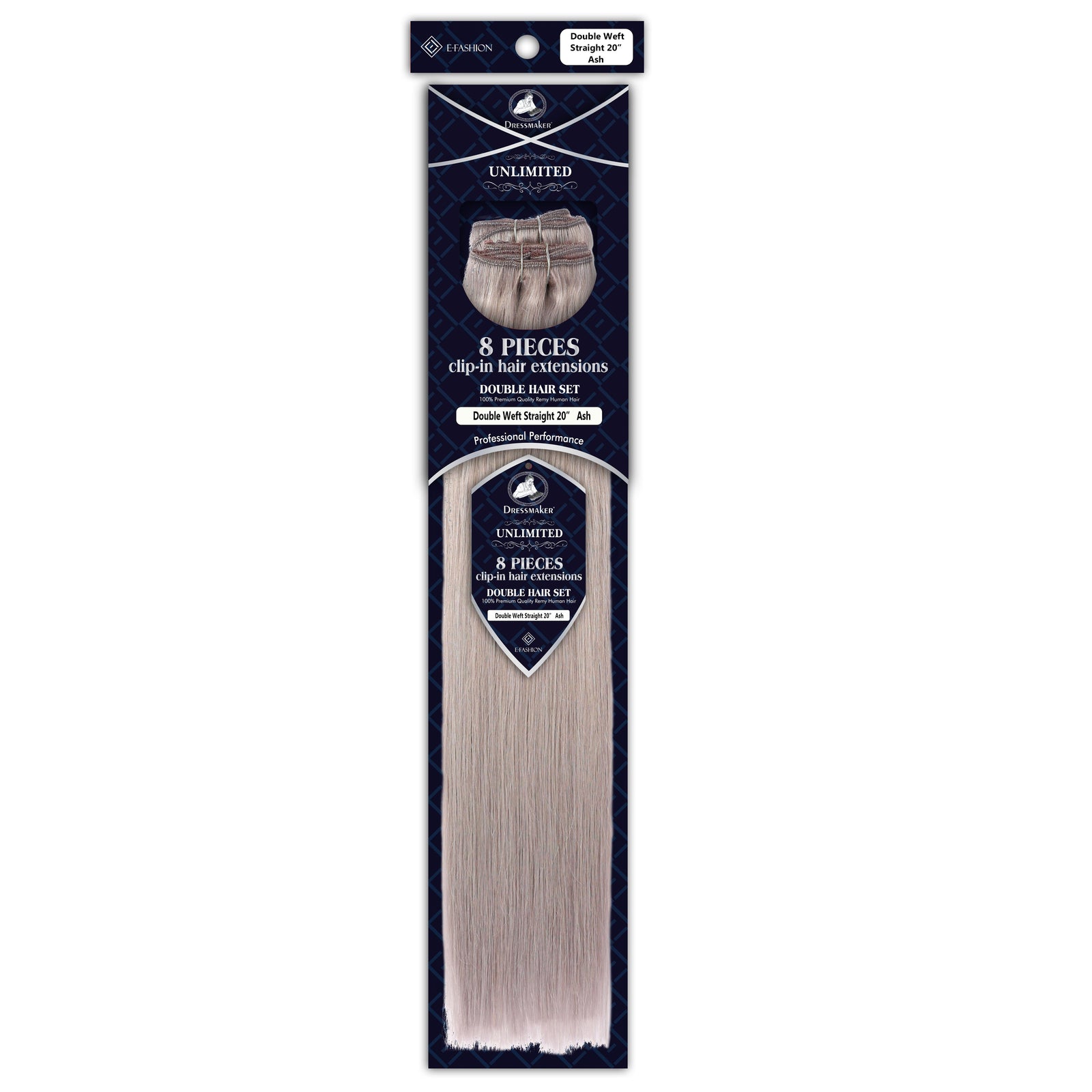 Dressmaker 8-Piece 20" Clip-In Hair Extensions Double Weft Straight