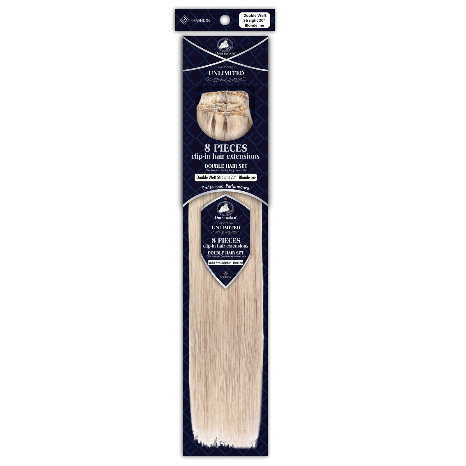 Dressmaker 8-Piece 20" Clip-In Hair Extensions Double Weft Straight