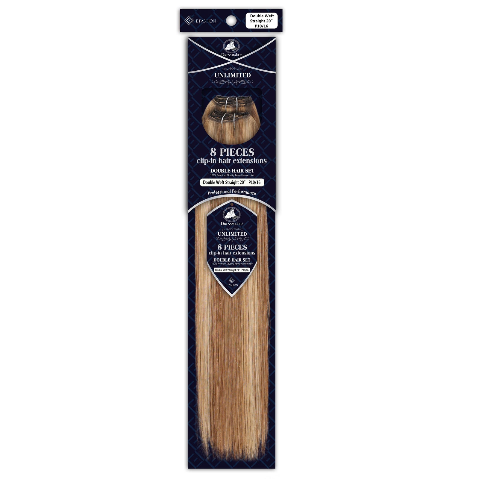 Dressmaker 8-Piece 20" Clip-In Hair Extensions Double Weft Straight