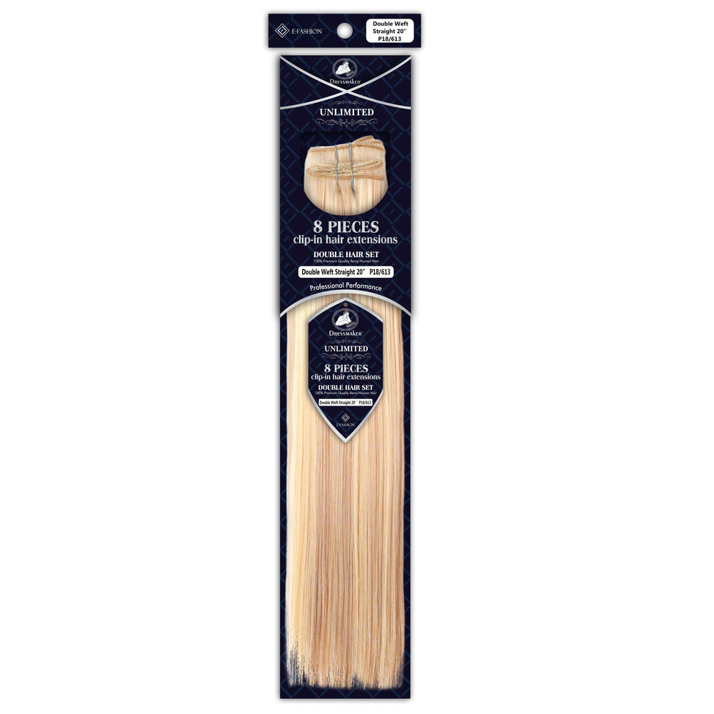 Dressmaker 8-Piece 20" Clip-In Hair Extensions Double Weft Straight