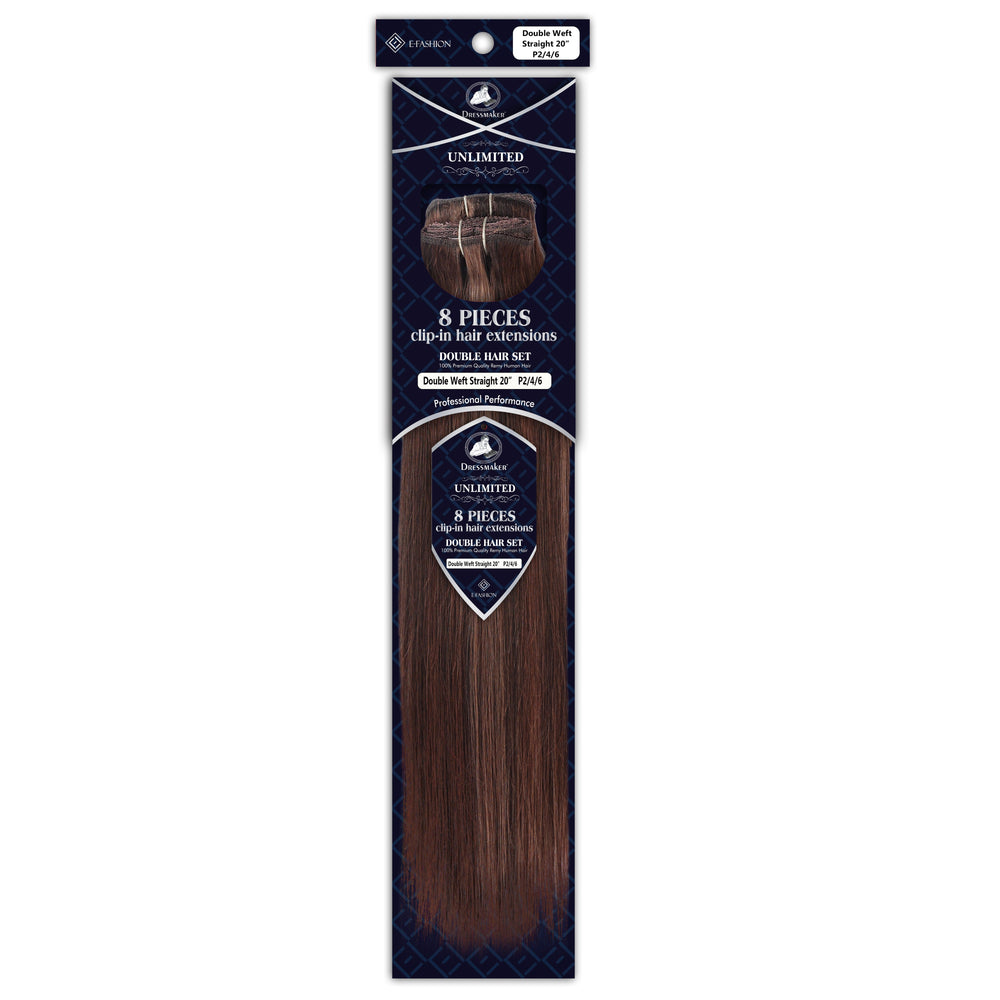 Dressmaker 8-Piece 20" Clip-In Hair Extensions Double Weft Straight