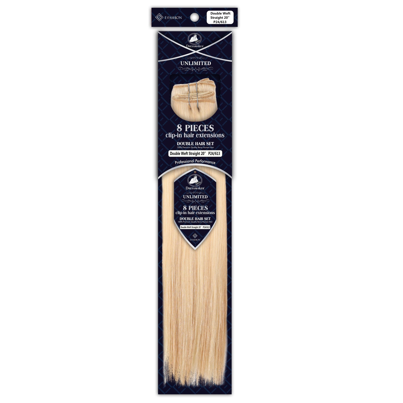 Dressmaker 8-Piece 20" Clip-In Hair Extensions Double Weft Straight