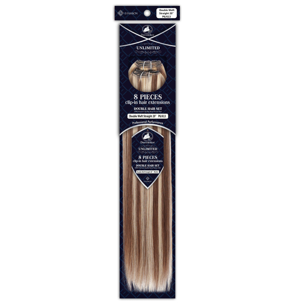 Dressmaker 8-Piece 20" Clip-In Hair Extensions Double Weft Straight