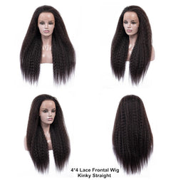 Dressmaker Brazillian Swiss Lace Frontal 4x4 Wig Kinky Straight