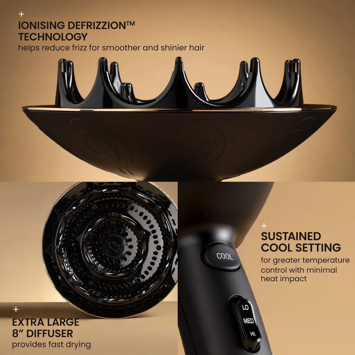 CURLSMITH DEFRIZZION DRYER & XXL DIFFUSER