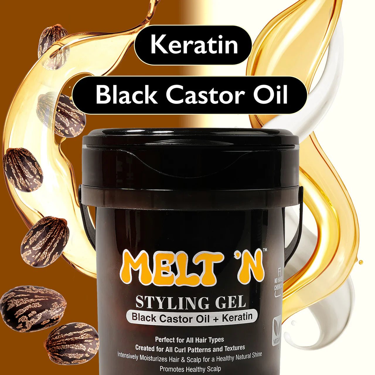 Ebin Melt’N Styling Gel Black Castor Oil + Keratin 2423ml