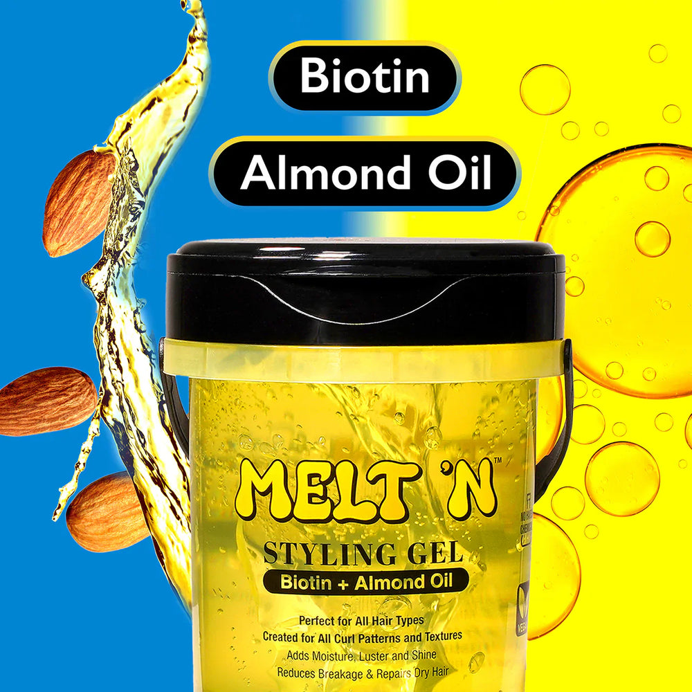 Ebin Melt’N Styling Gel  Almond Oil + Biotin 946ml
