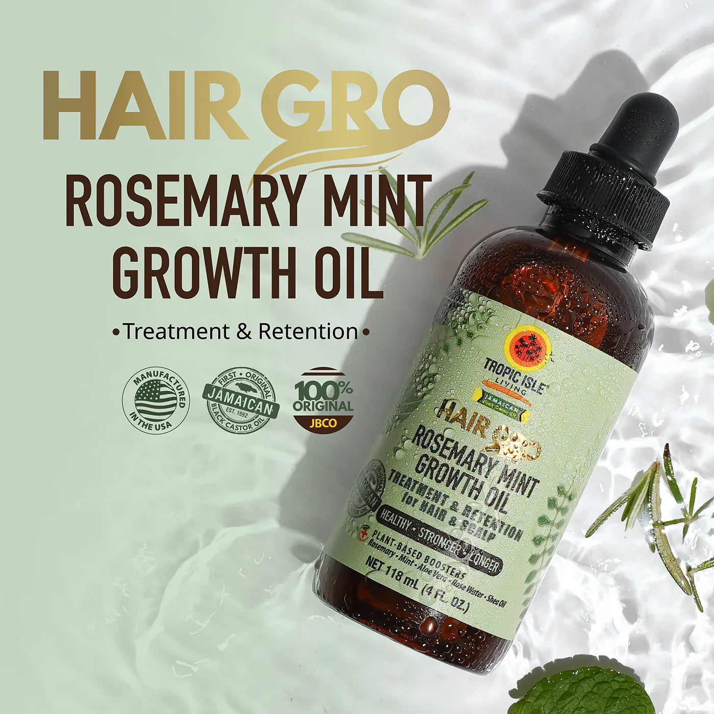 Tropic Isle Living Hair Gro Rosemary Mint Growth Oil 118ml