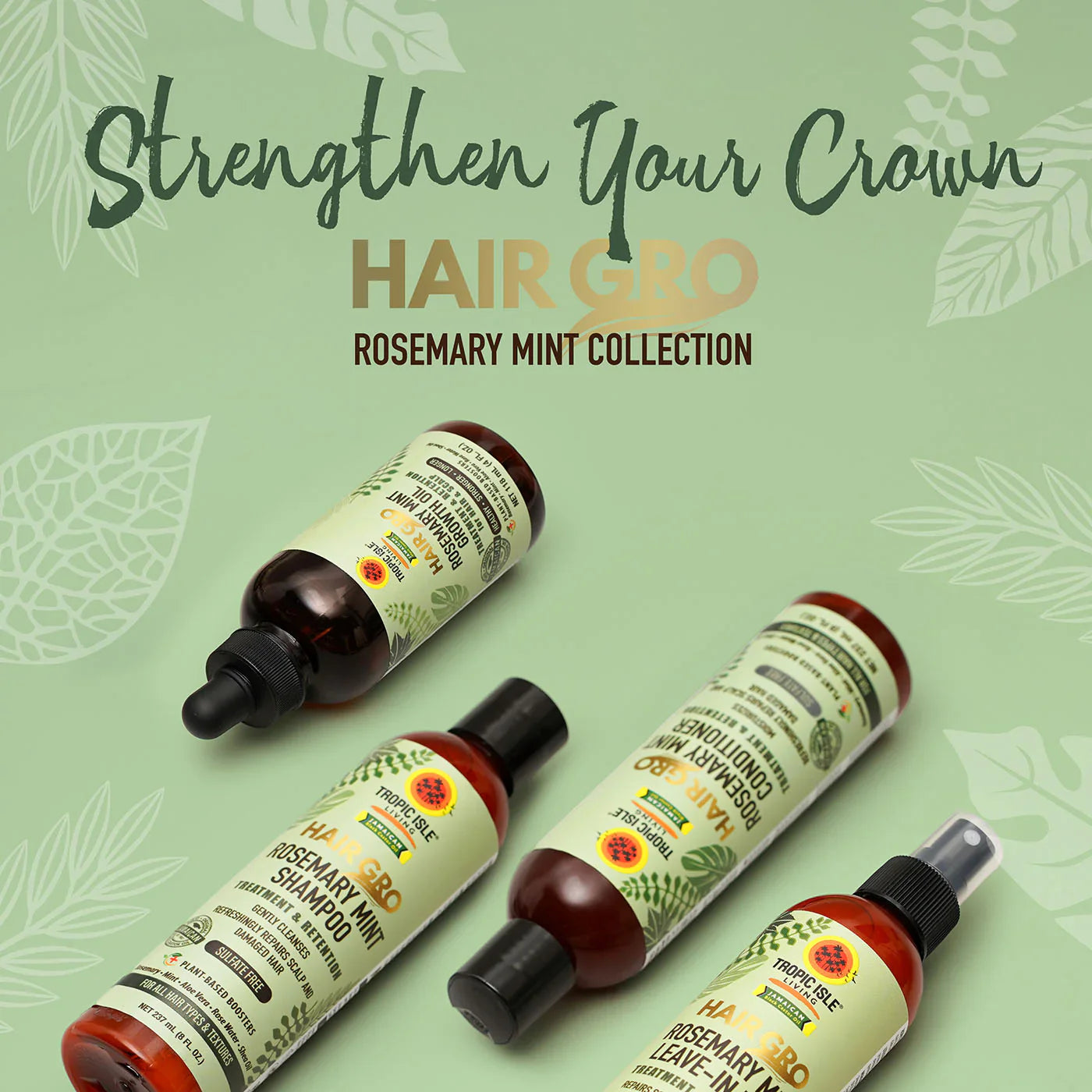 Tropic Isle Living Hair Gro Rosemary Mint Leave In Mist 237ml