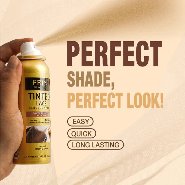 Ebin Tinted Lace Aerosol Spray Medium Dark Brown