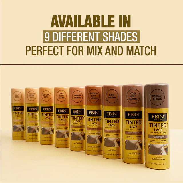 Ebin Tinted Lace Aerosol Spray Medium Dark Brown