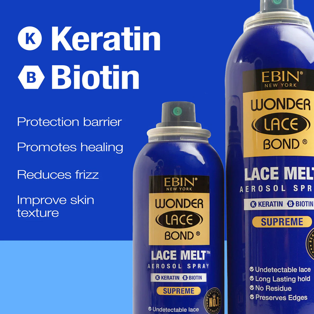 Ebin Wonder Lace Bond Lace Melt Aerosol Spray Keratin  80ml