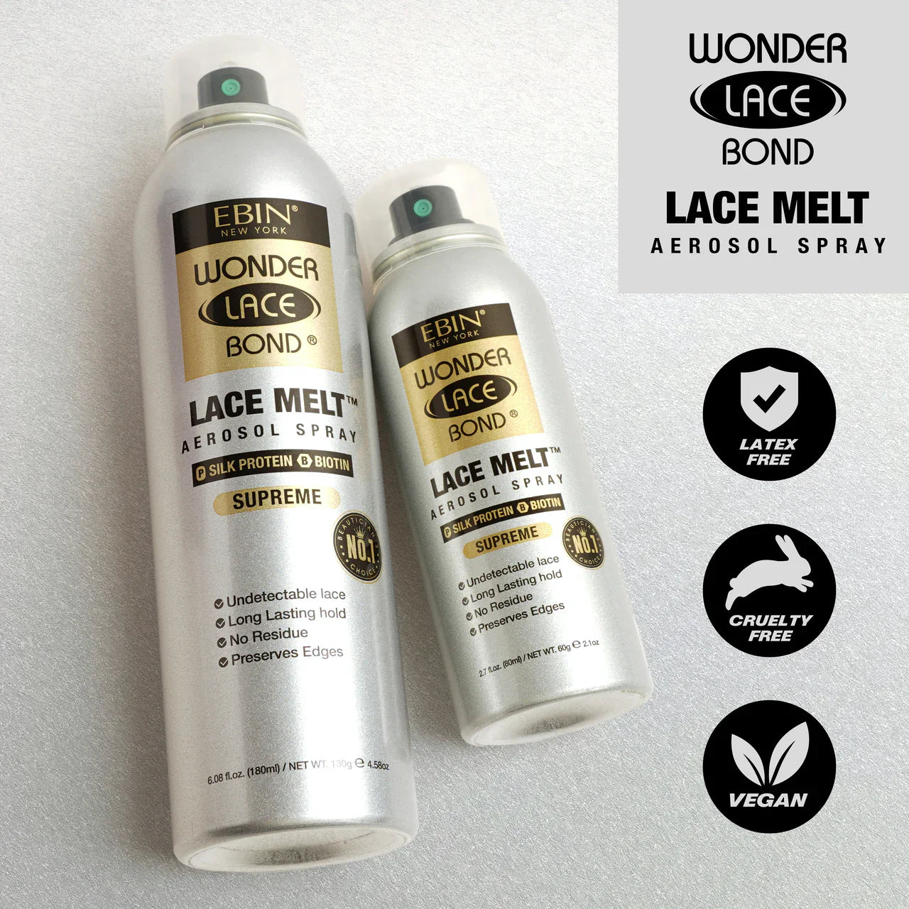 Ebin Wonder Lace Bond Lace Melt Aerosol Spray Silk Protein 180ml
