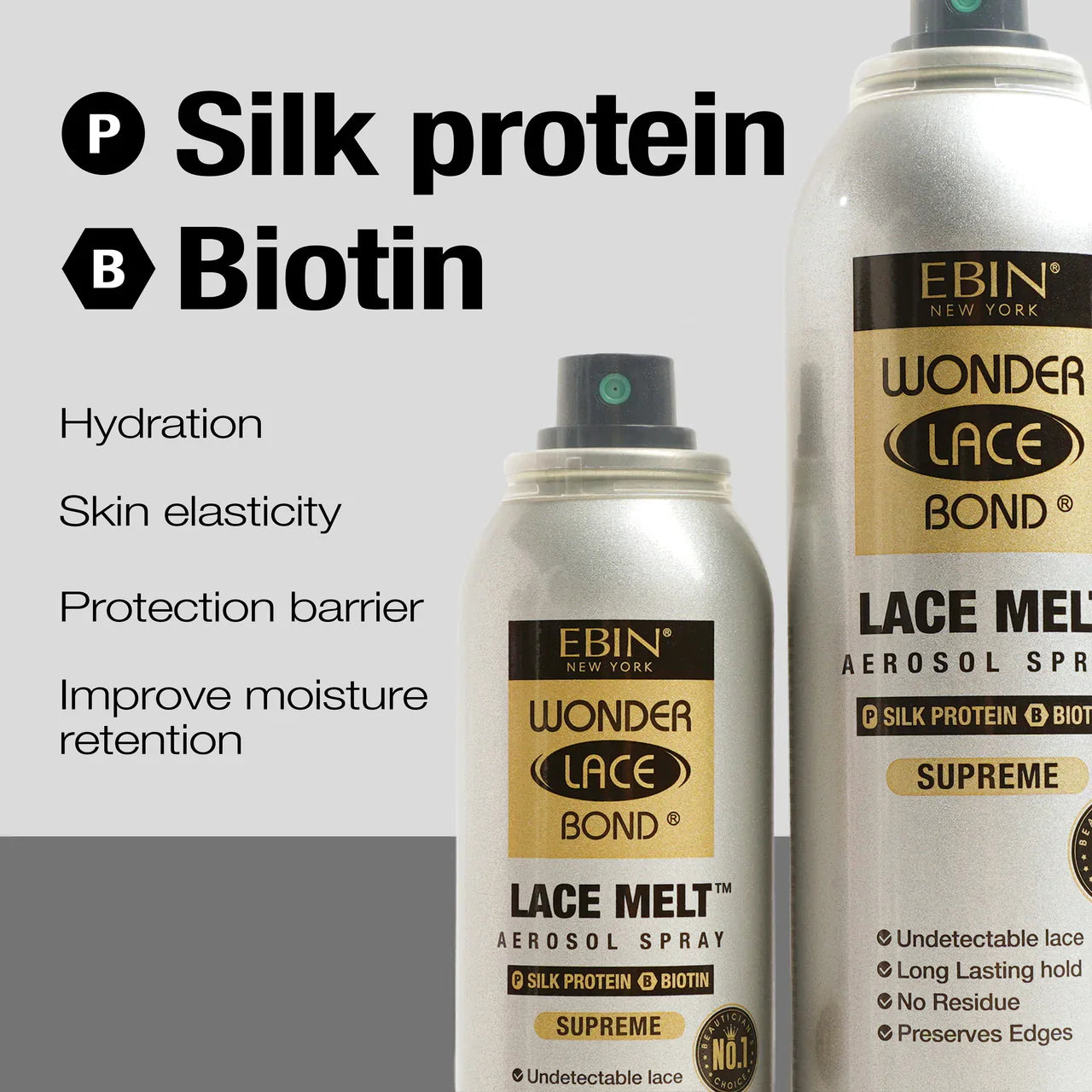 Ebin Wonder Lace Bond Lace Melt Aerosol Spray Silk Protein 80ml