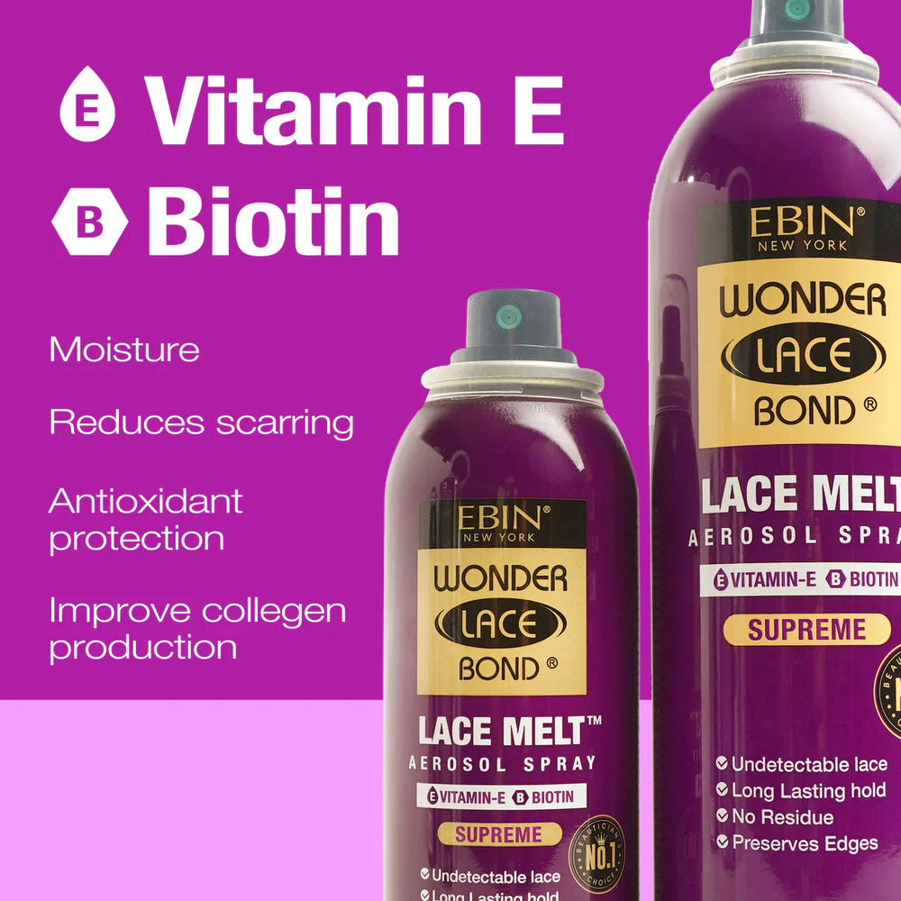 Ebin Wonder Lace Bond Lace Melt Aerosol Spray Vitamin E 180ml