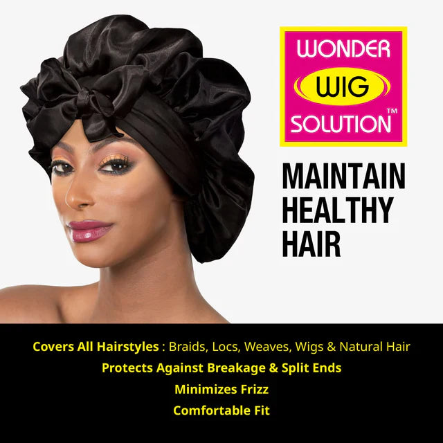 Ebin Wonder Wig Tie Up Bonnet Black