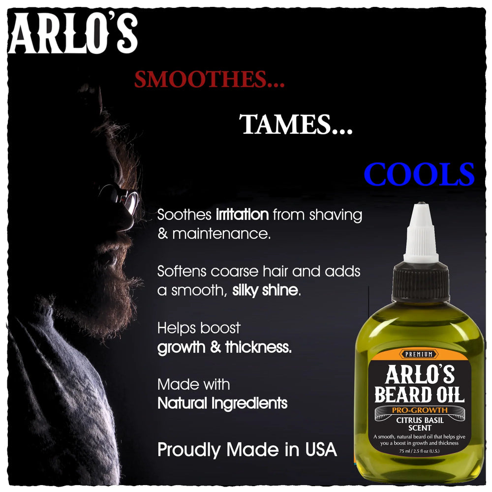 Arlo's Pro Growth Beard Oil Citrus Basil 75ml/2.25oz
