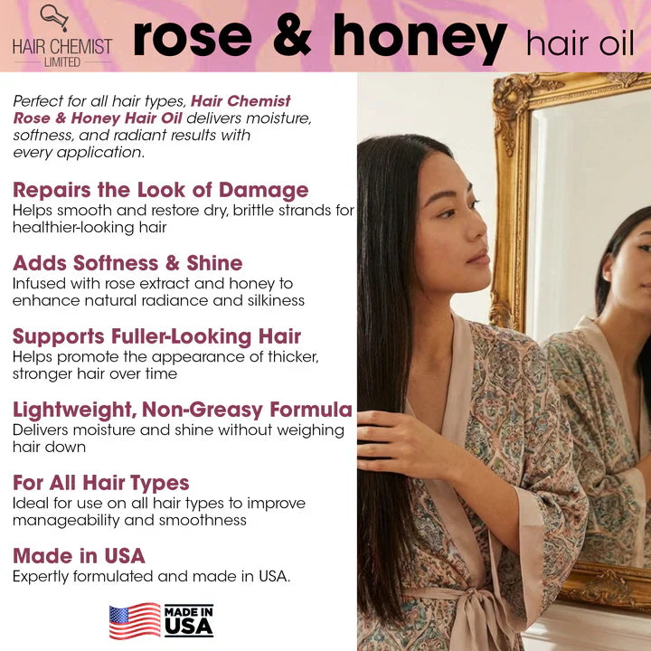 Hair Chemist Rose & Honey Hair Oil  240ml/8oz