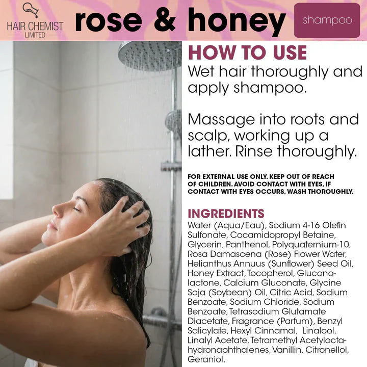 Hair Chemist Rose & Honey Shampoo 1 Litter/33.8oz