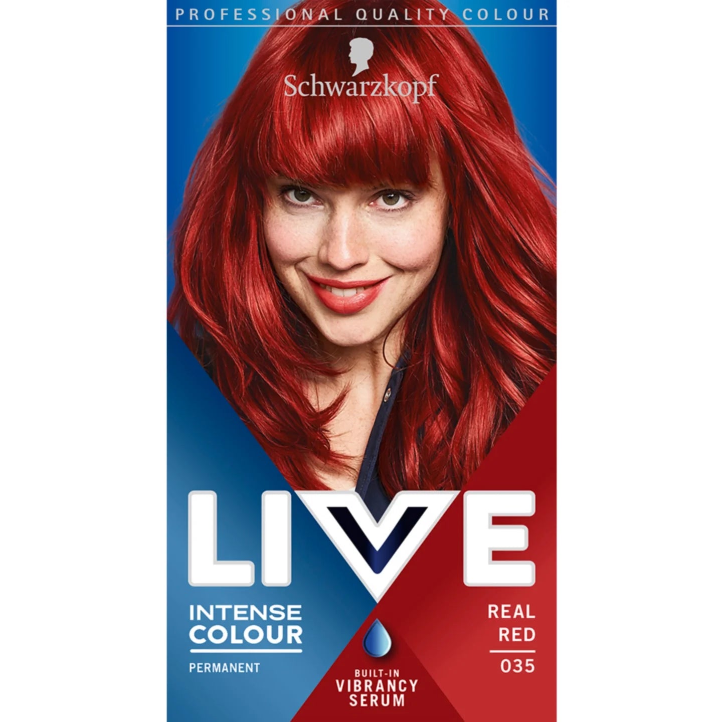 Schwarzkopf Live Intense Colour Permanent Hair Colour Dye 035 Real Red