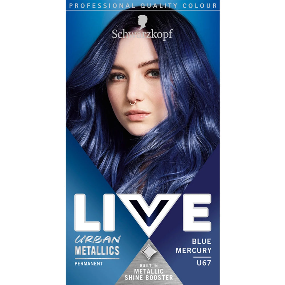 Schwarzkopf Live Urban Metallics Permanent Hair Colour Dye U67 Blue Mercury