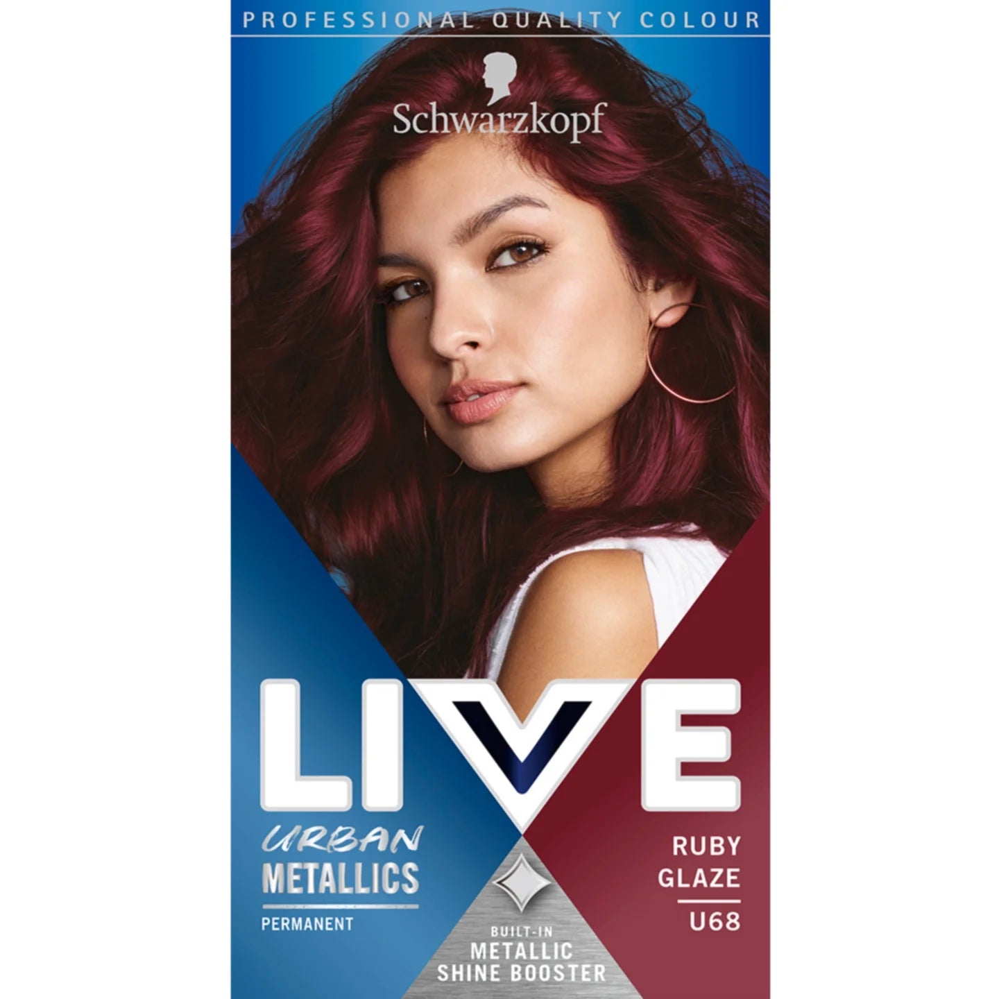 Schwarzkopf Live Urban Metallics Permanent Hair Colour Dye U68 Ruby Glaze