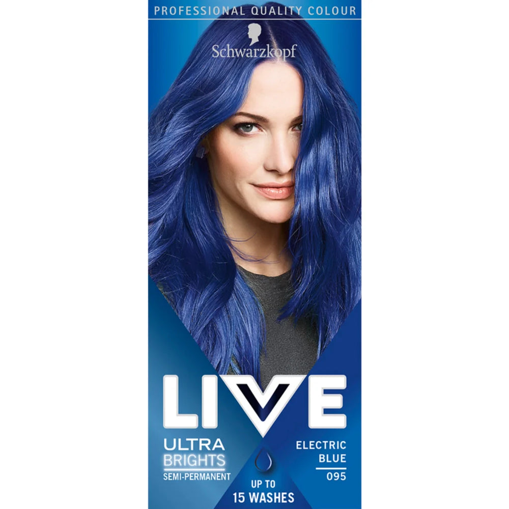 Schwarzkopf Live Ultra Brights Semi-Permanent Hair Colour Dye 095 Electric Blue
