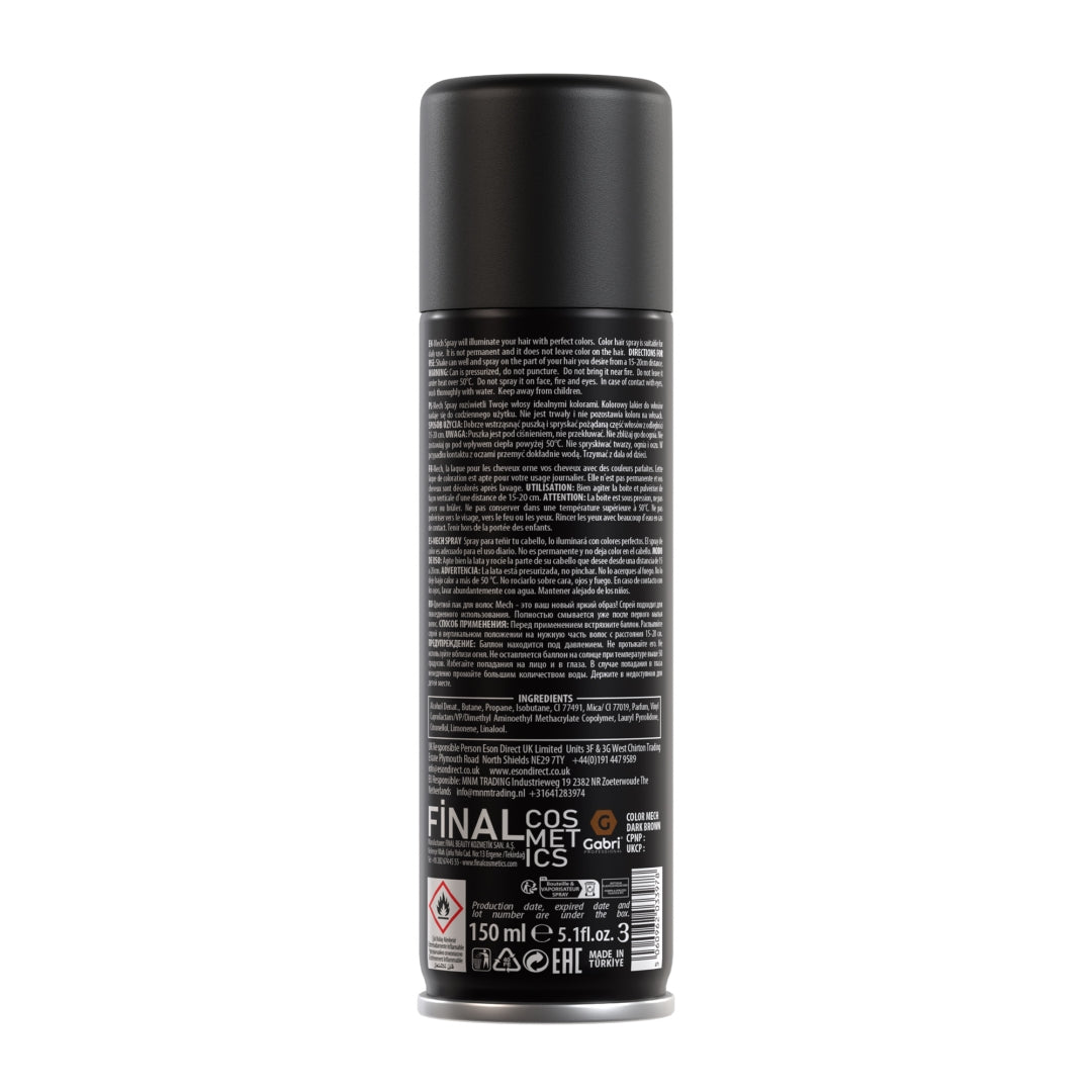 Gabri Professional Pro Temporary Hair Colour Spray Dark Brown 150ml