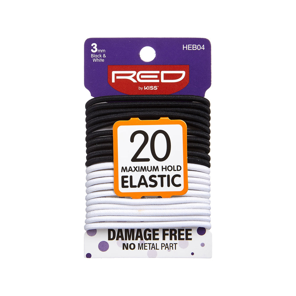 Red By KissThin Elastic Hair Band Black&White 3Mm