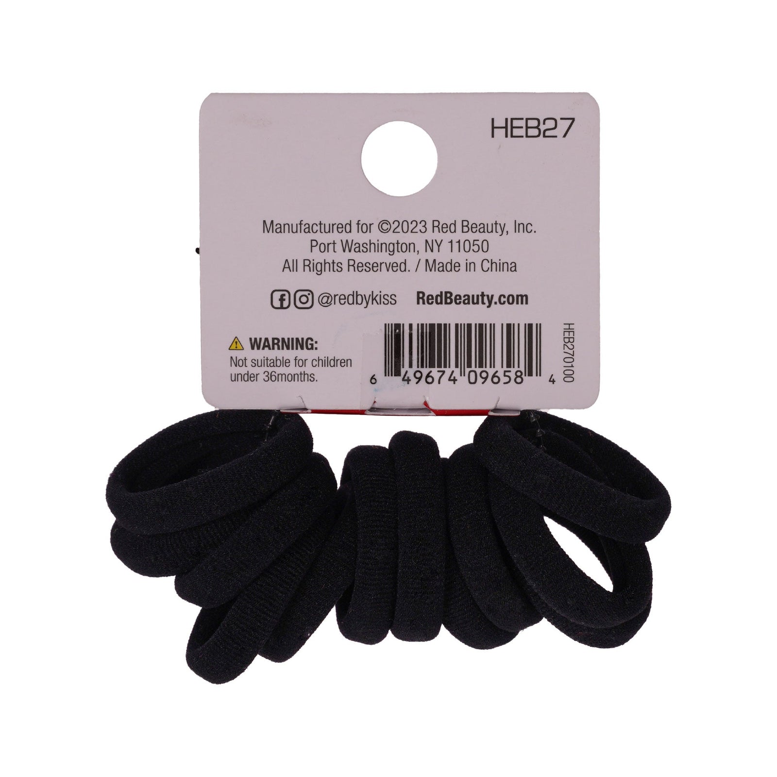 Red By Kiss Ponytail Holder Mini Black (12pcs)