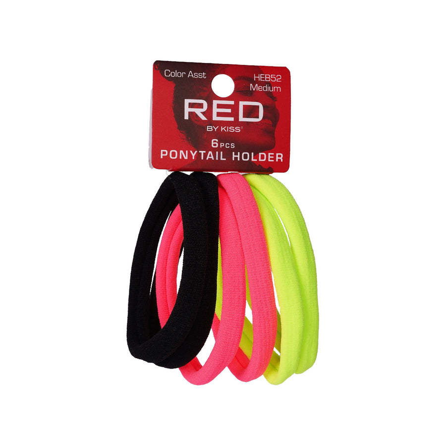 Red By Kiss Ponytail Holder Medium Color Assorted (8pcs)