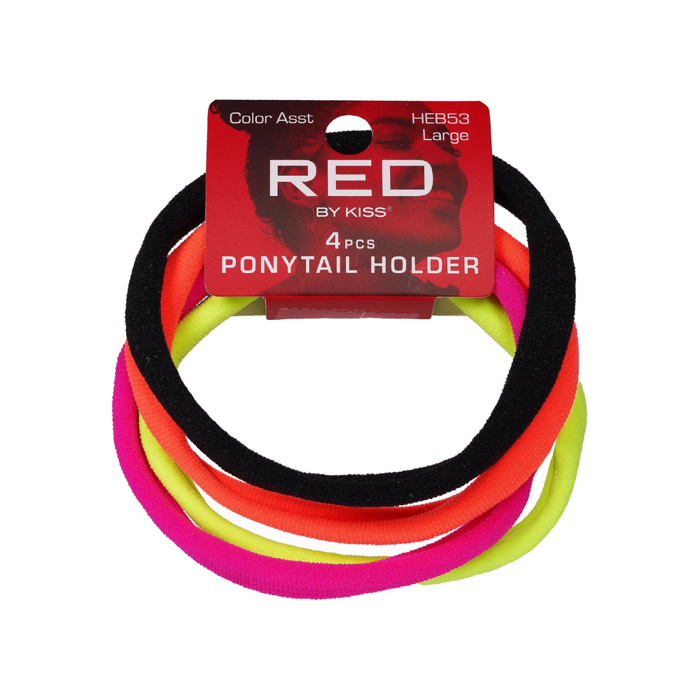 Red By Kiss Ponytail Holder Large Color Assorted (8pcs)
