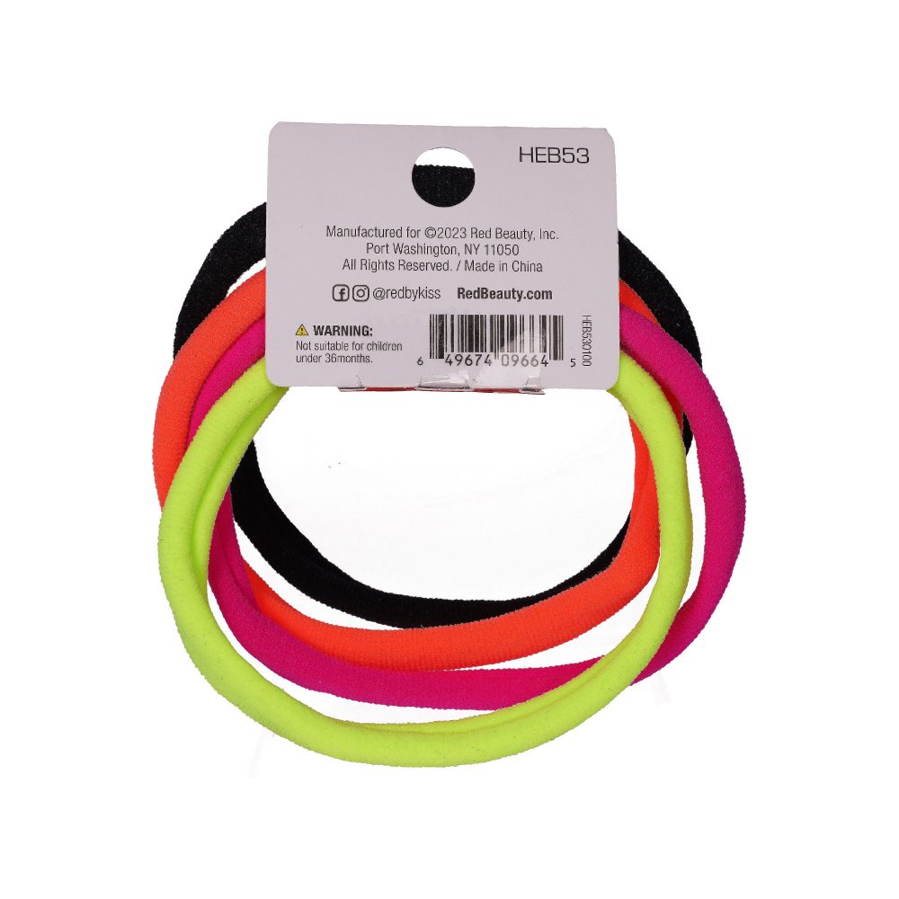 Red By Kiss Ponytail Holder Large Color Assorted (8pcs)