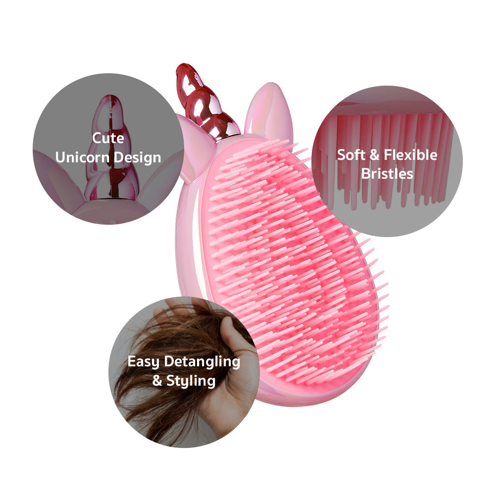 Red By Kiss Unicorn Detangling Brush Pink