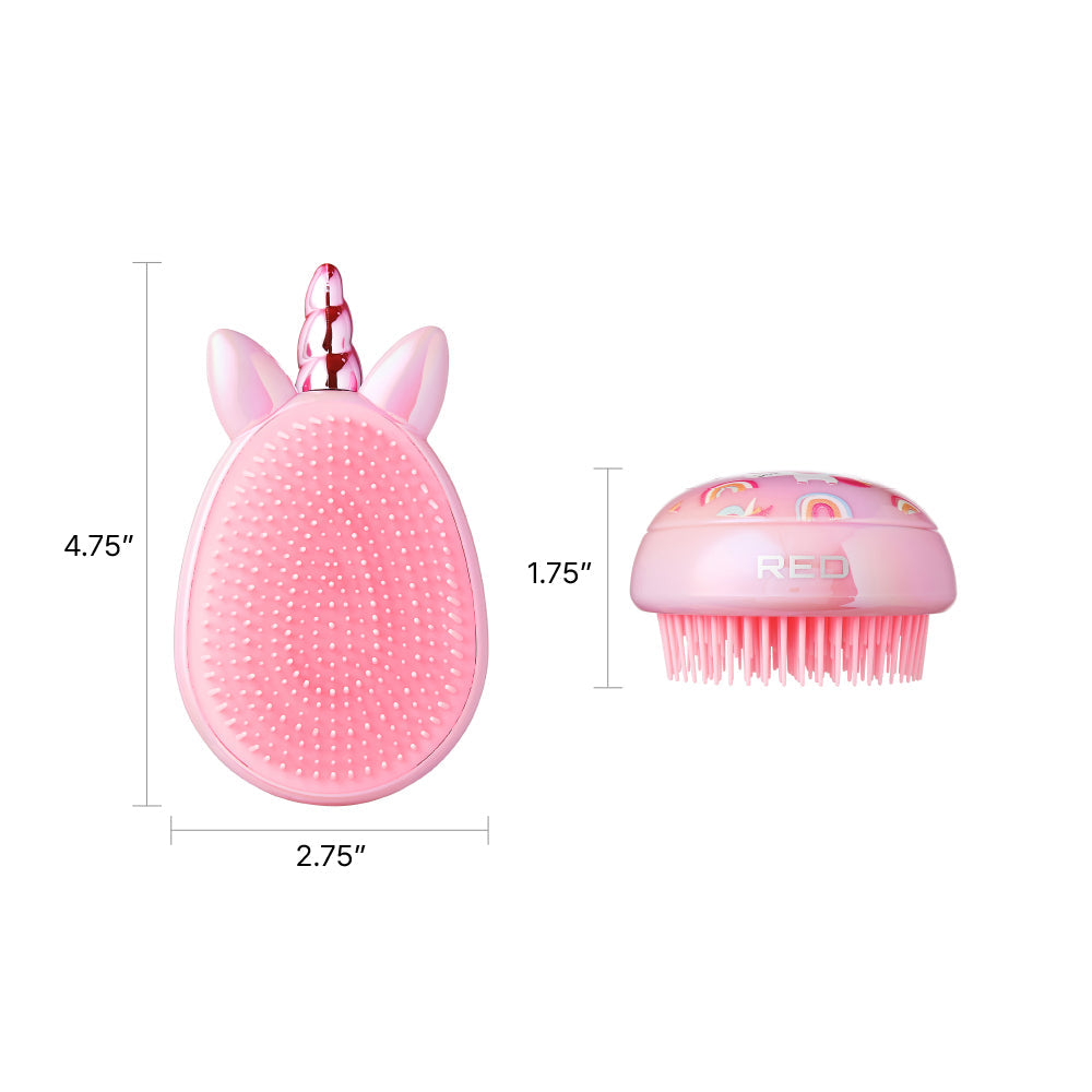 Red By Kiss Unicorn Detangling Brush Pink