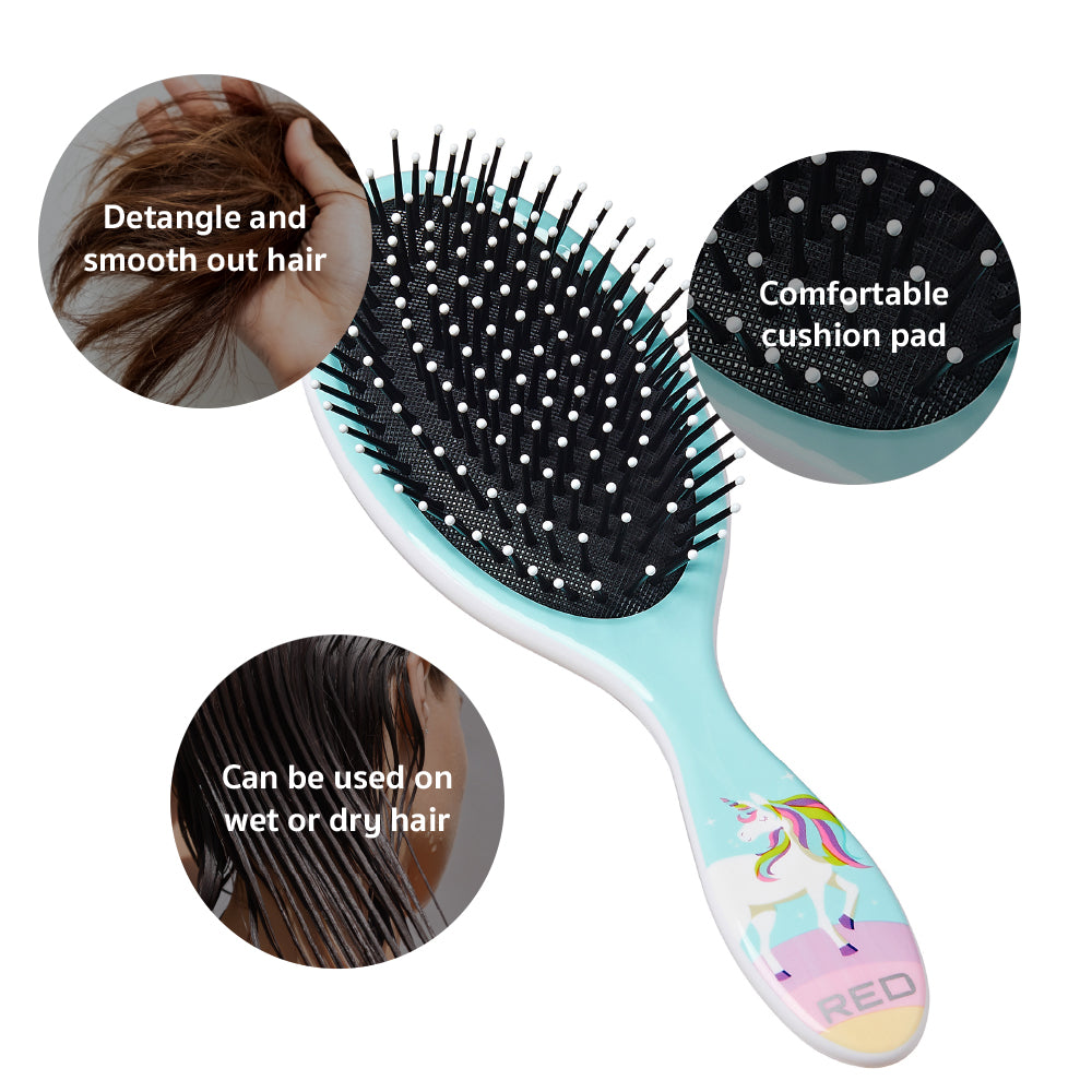 Red By Kiss Mythical Animals Oval Detangling Brush Rainbow